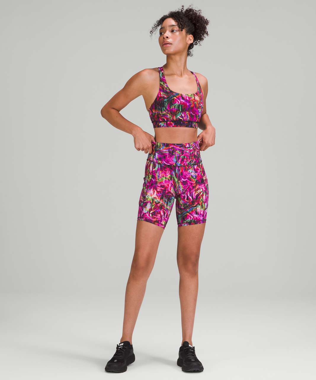 Lululemon Fast and Free Short 8" - Hyper Flow Pink Multi