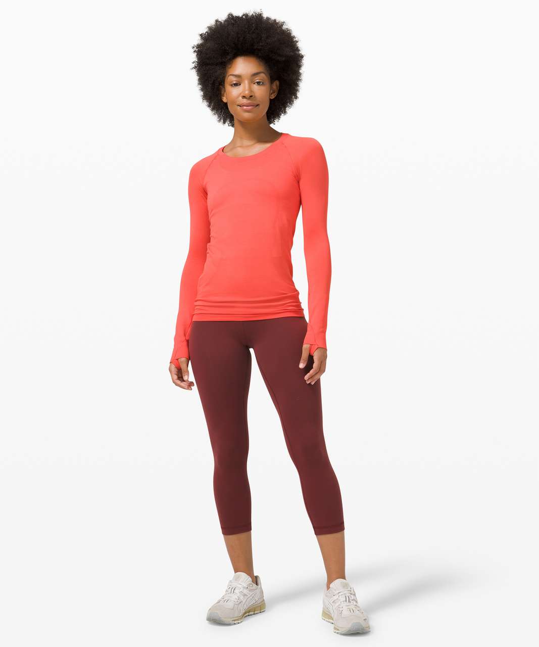 NWT lululemon Wunder Train HR Crop 23 Red Merlot