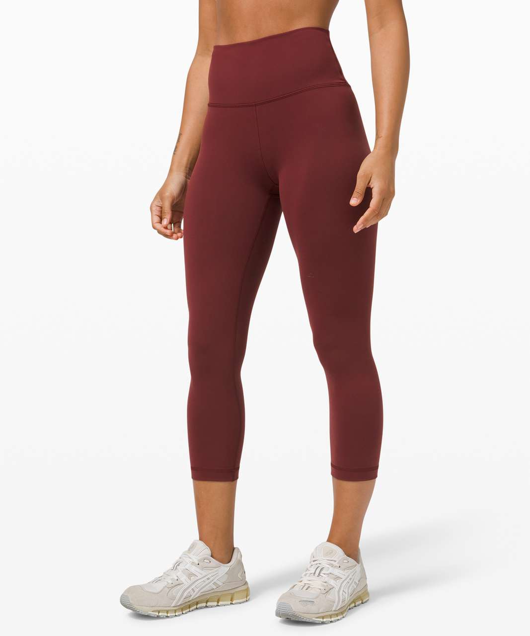 Lululemon Wunder Train High-Rise Crop 21 - Red Merlot - lulu fanatics