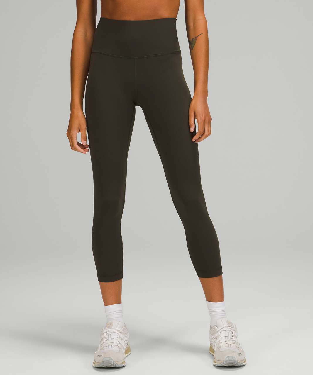 Lululemon Wunder Train High-Rise Crop 23 - Dark Olive - lulu fanatics