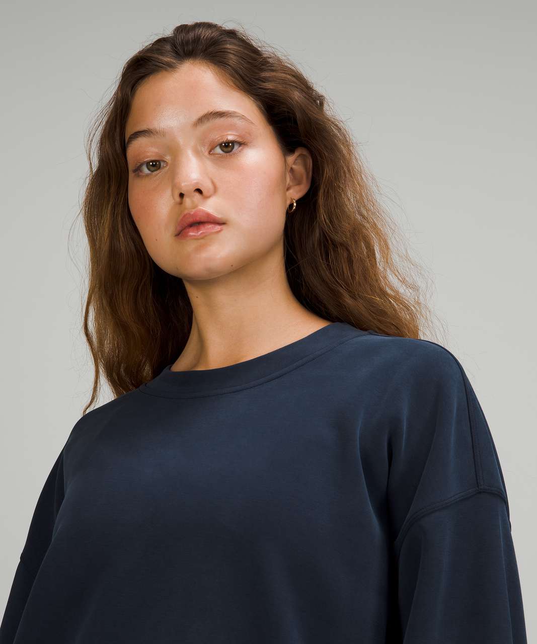 Lululemon Perfectly Oversized Cropped Crew *Softstreme™ - True Navy