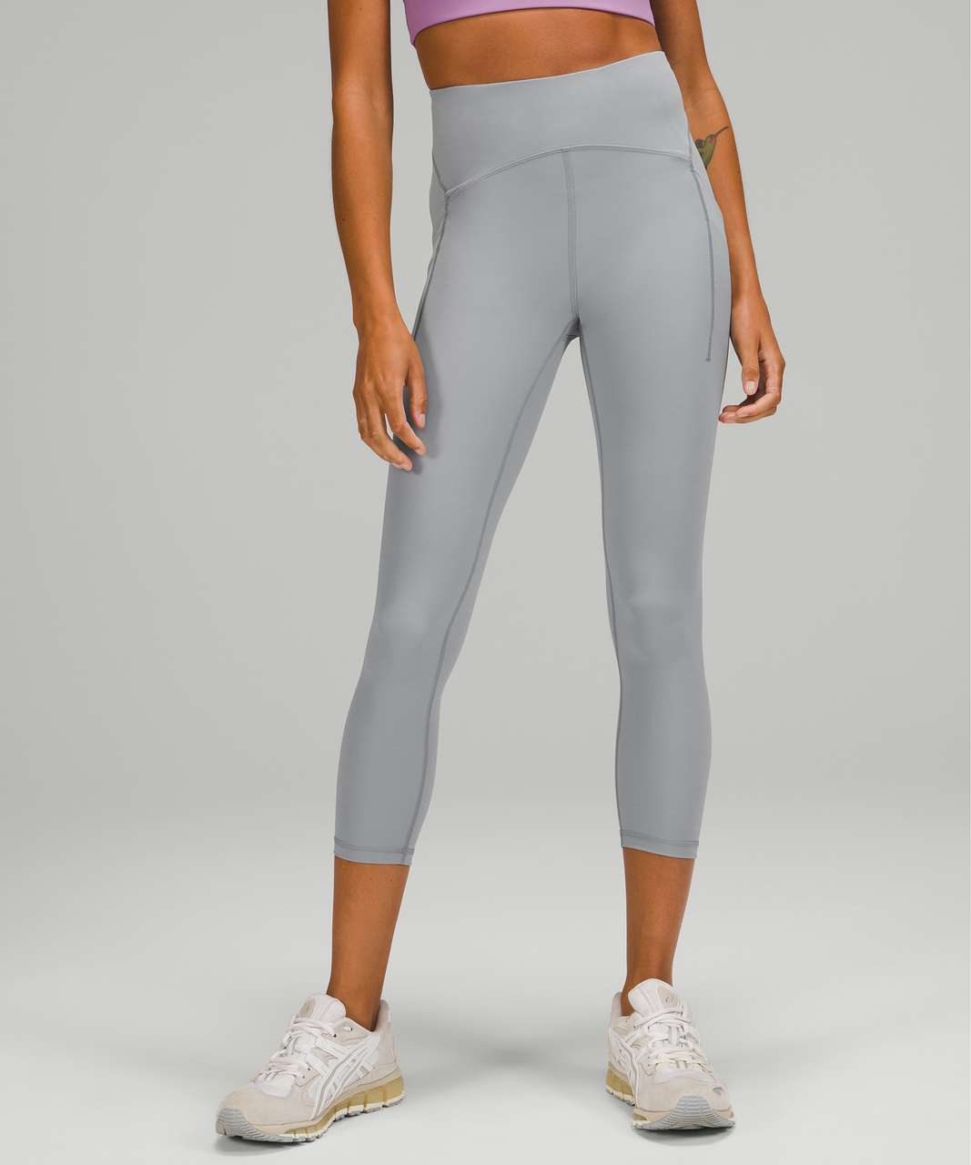 Lululemon Power Thru High-Rise Crop 23 - Rainforest Green - lulu