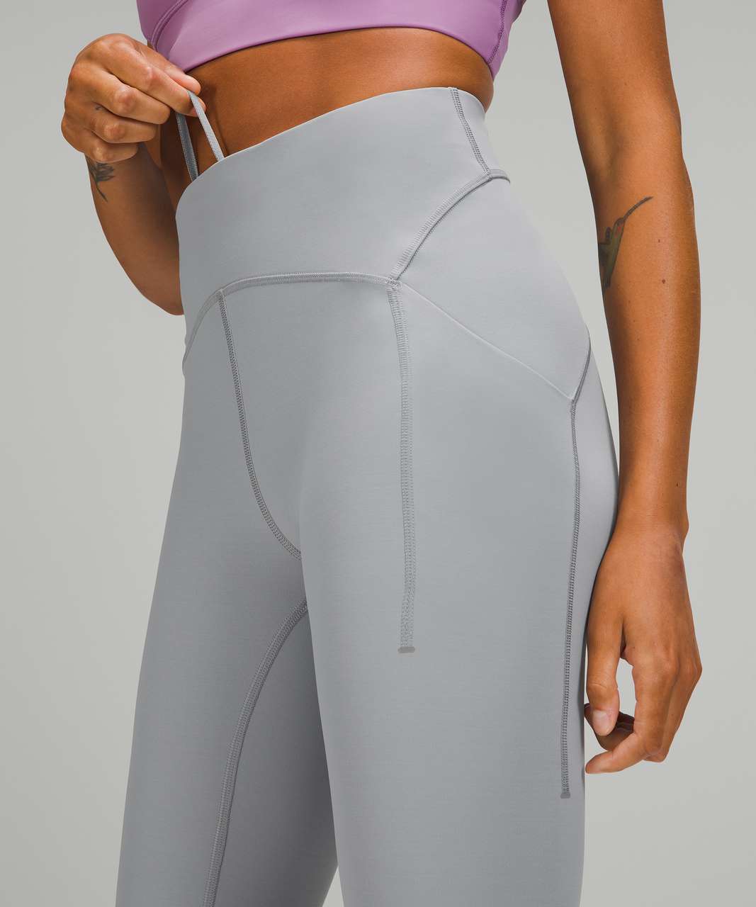 Lululemon Senseknit High-rise Running Crop 23 In Rhino Grey