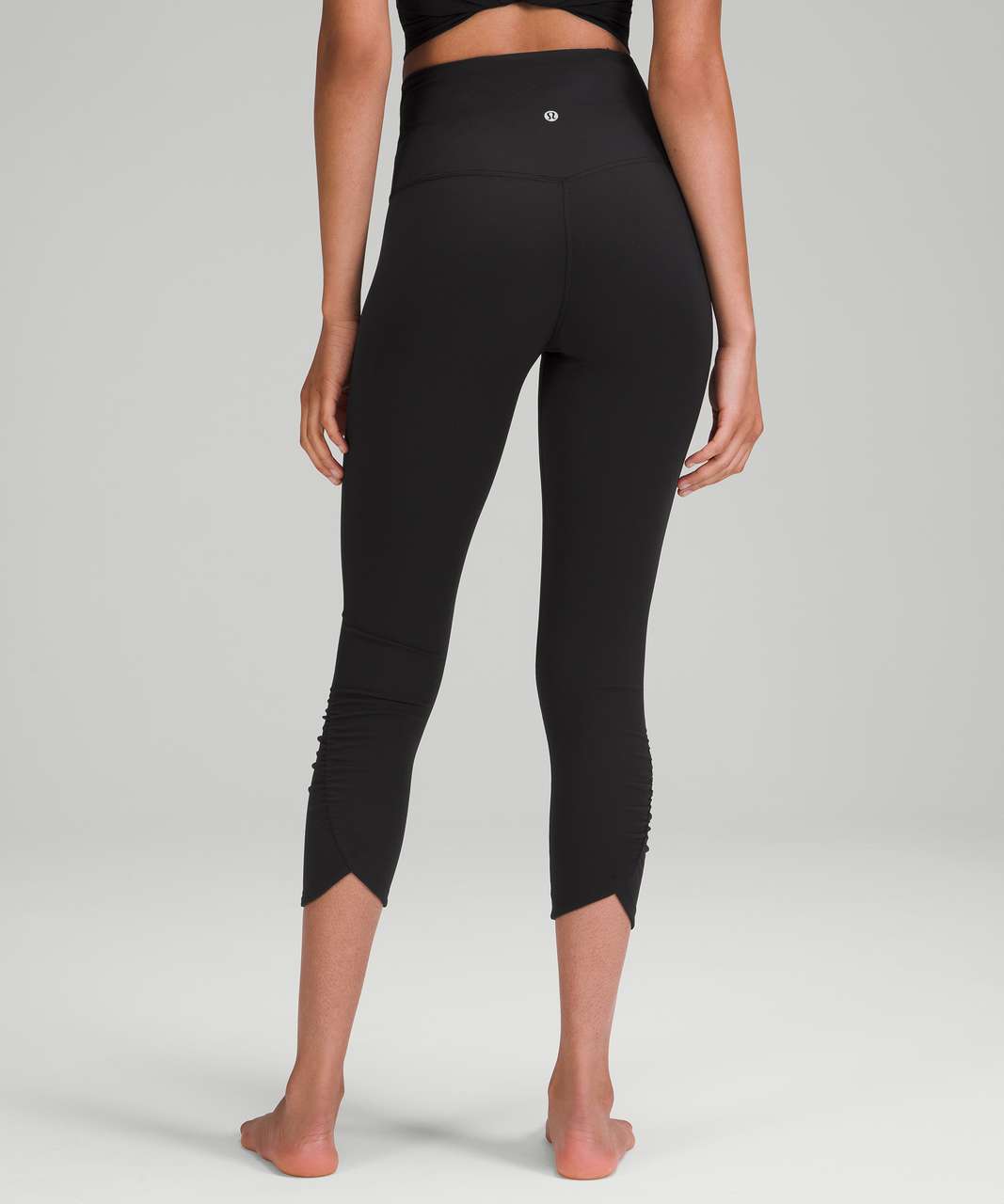 Lululemon Align High-Rise Ruched Waist Crop 22 - Black - lulu