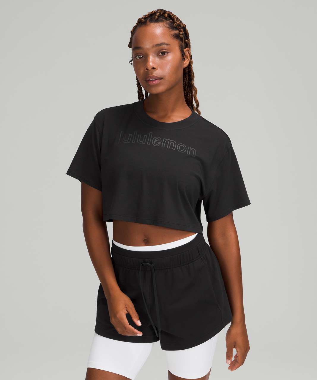 Lululemon Heavyweight Cotton Cut-Out T-Shirt - Black - lulu fanatics