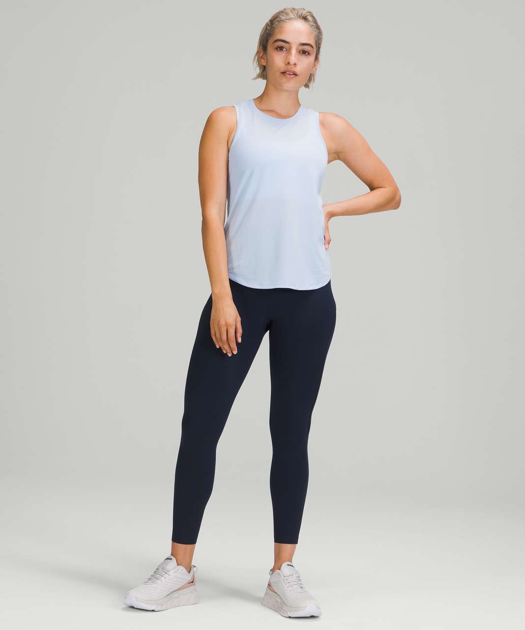 Lululemon High Neck Running and Training Tank Top - Blue Linen - lulu  fanatics