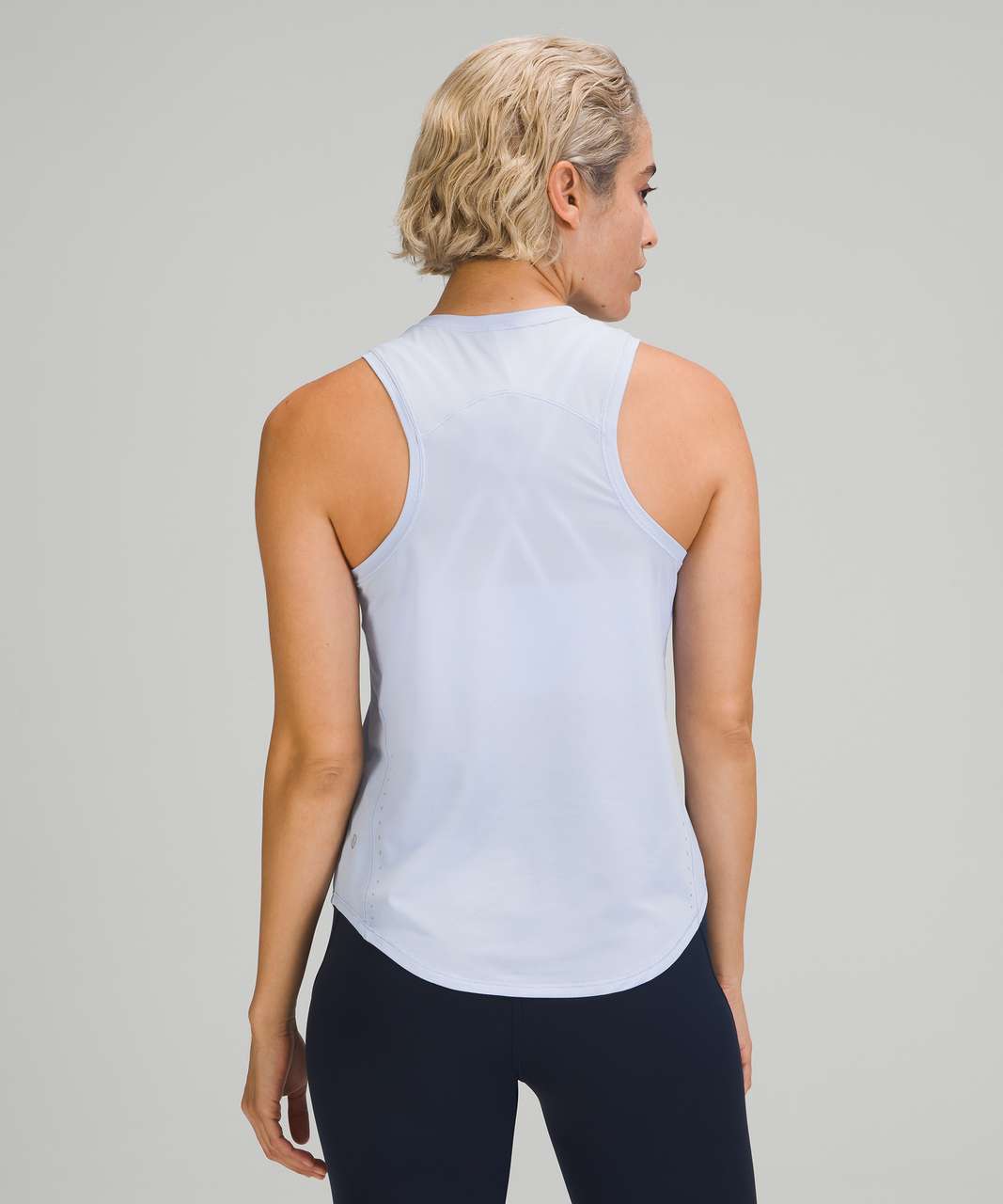 Lululemon High Neck Running and Training Tank Top - Blue Linen - lulu  fanatics