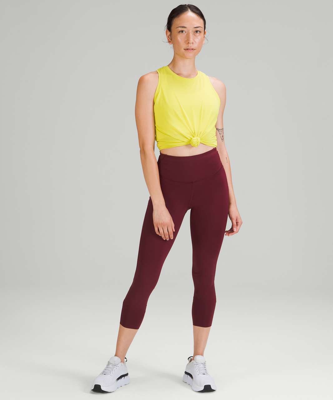 Lululemon High Neck Running and Training Tank Top - Yellow Serpentine