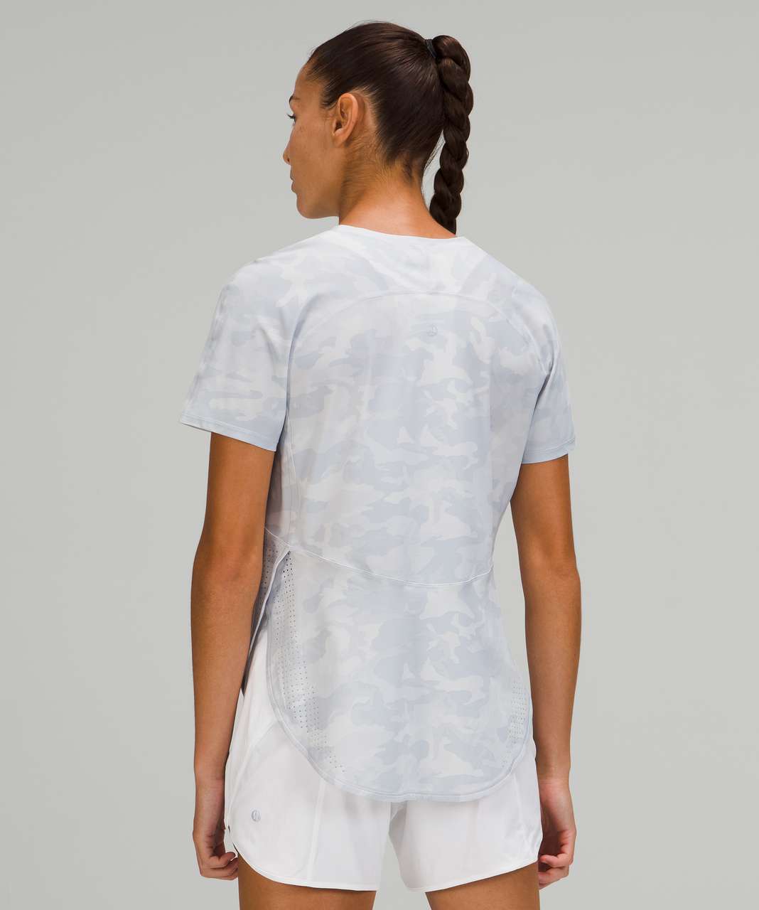 Lululemon UV Protection Running Short Sleeve Shirt - Incognito Camo Alpine White Multi