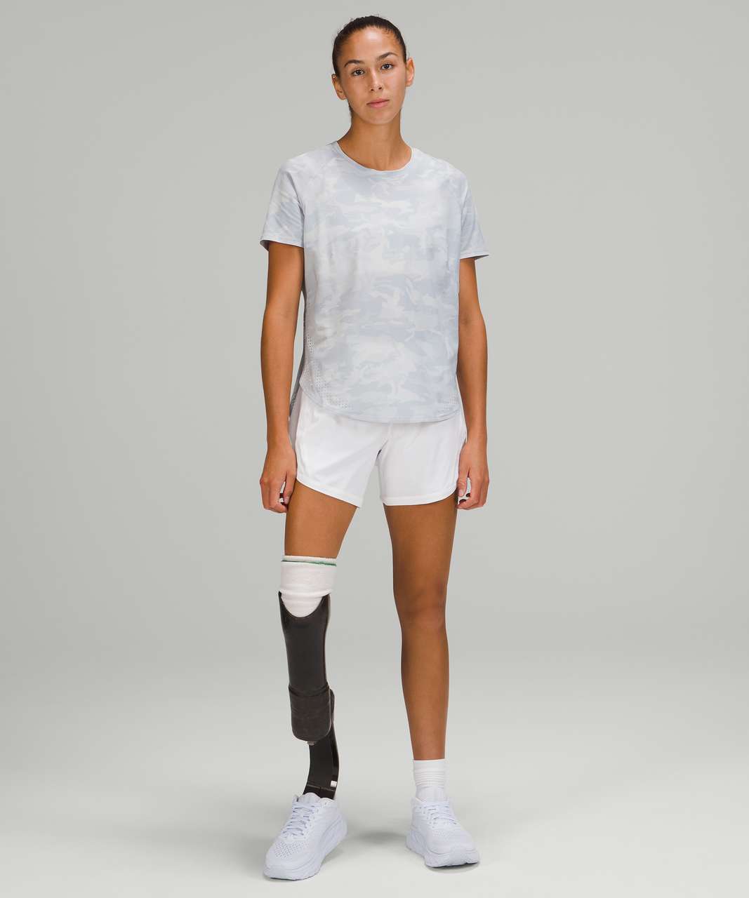 Lululemon UV Protection Running Short Sleeve Shirt - Incognito Camo Alpine  White Multi - lulu fanatics