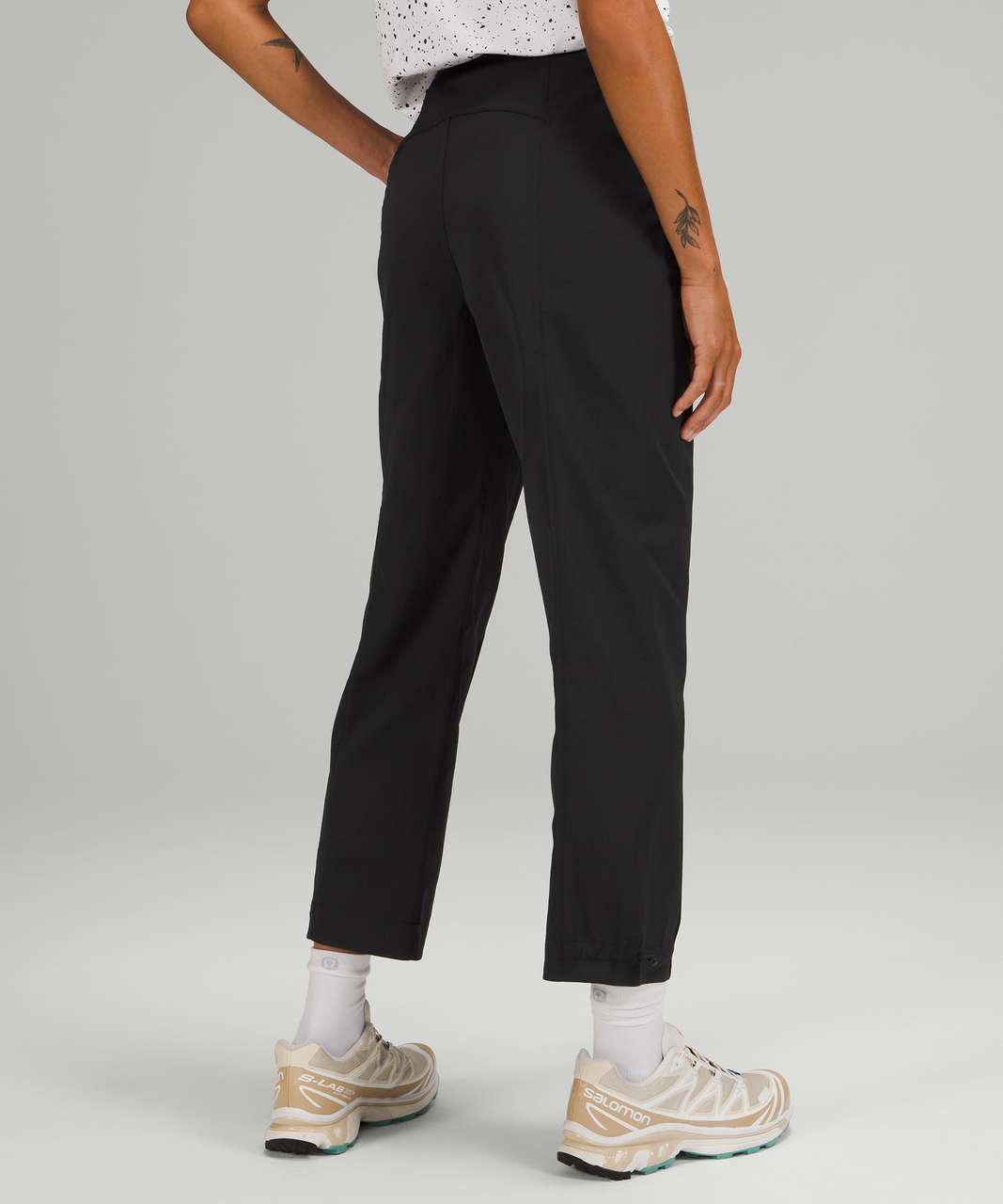 Panelled hard cotton cargo trousers - Black