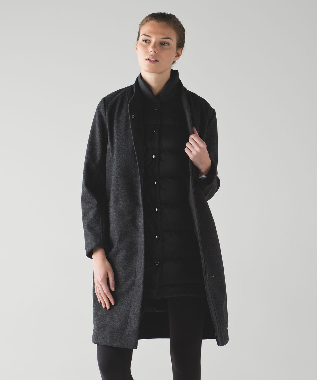 Lululemon Wool Long Coat - Black (First Release) - lulu fanatics