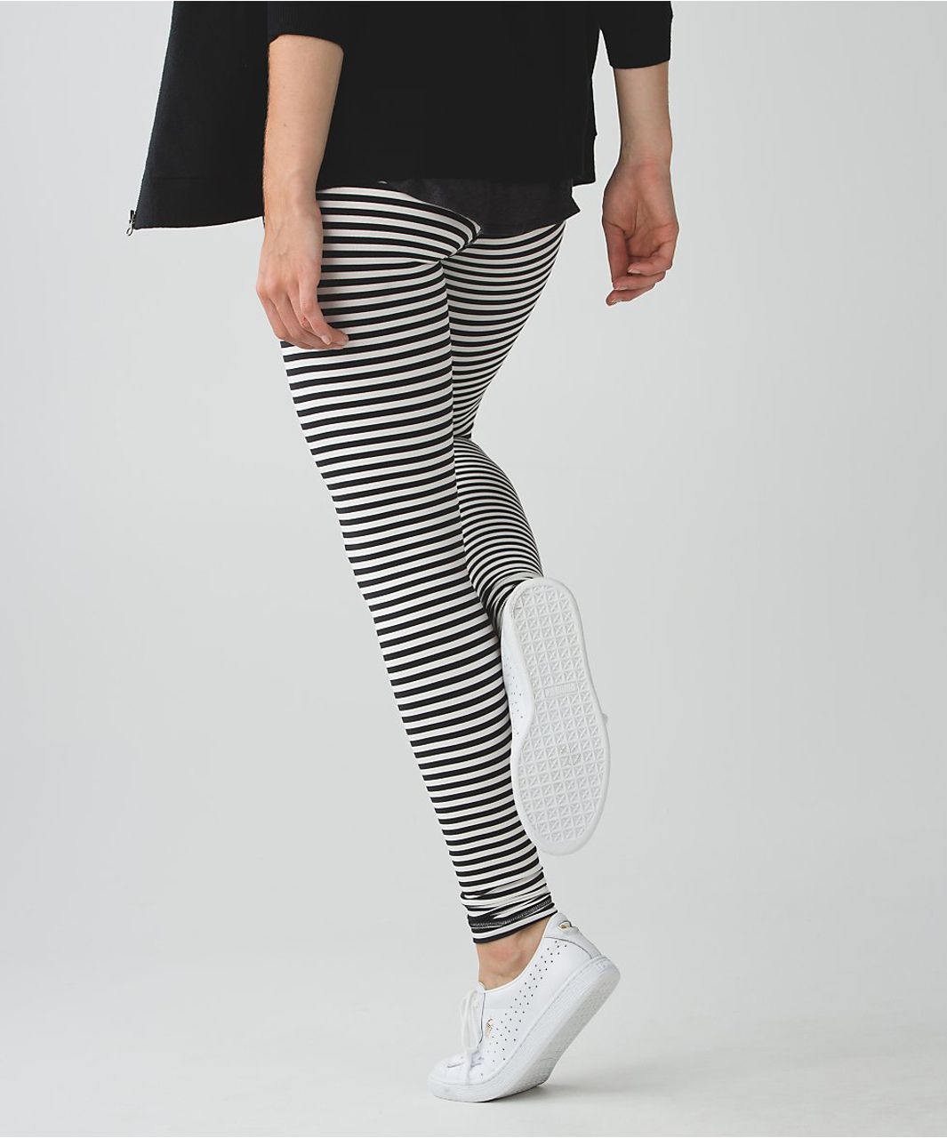 black and white striped lululemon leggings