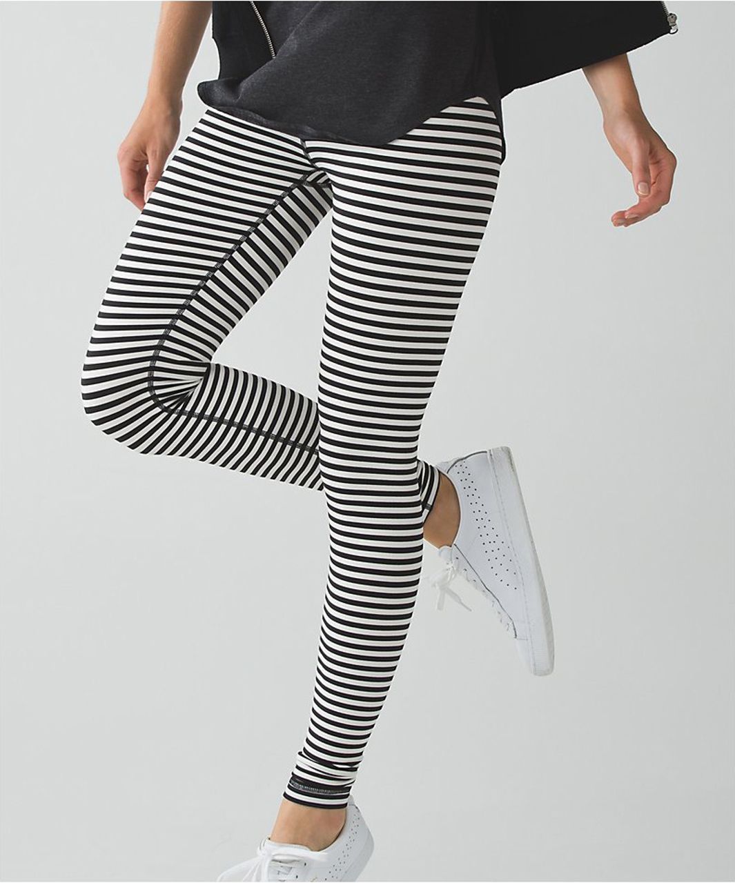 black and white striped lululemon leggings