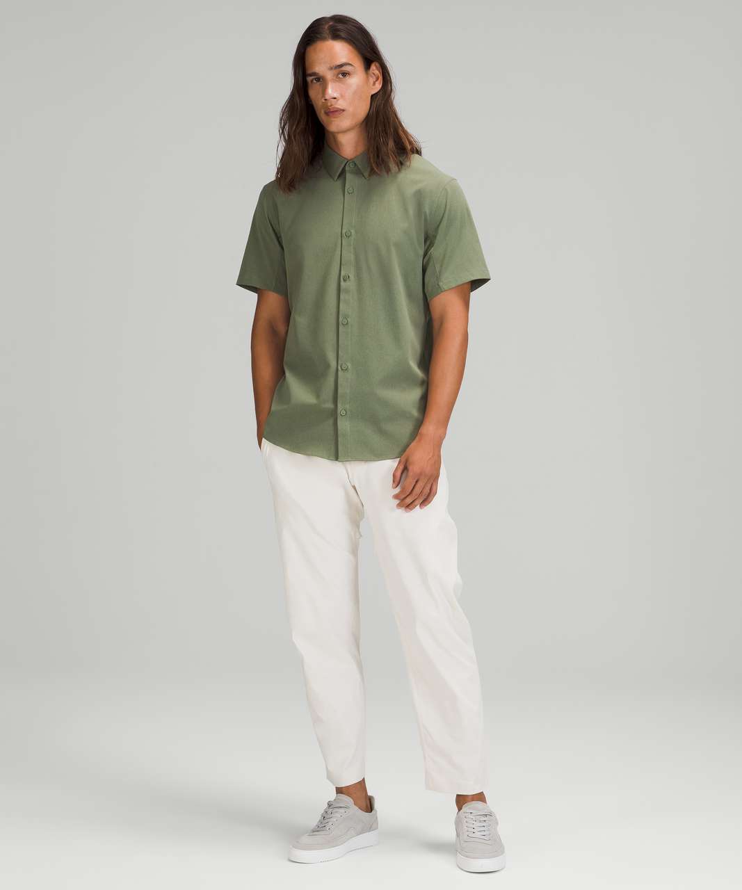 Lululemon Airing Easy Short Sleeve Shirt *Ventlight™ Mesh - Green Twill