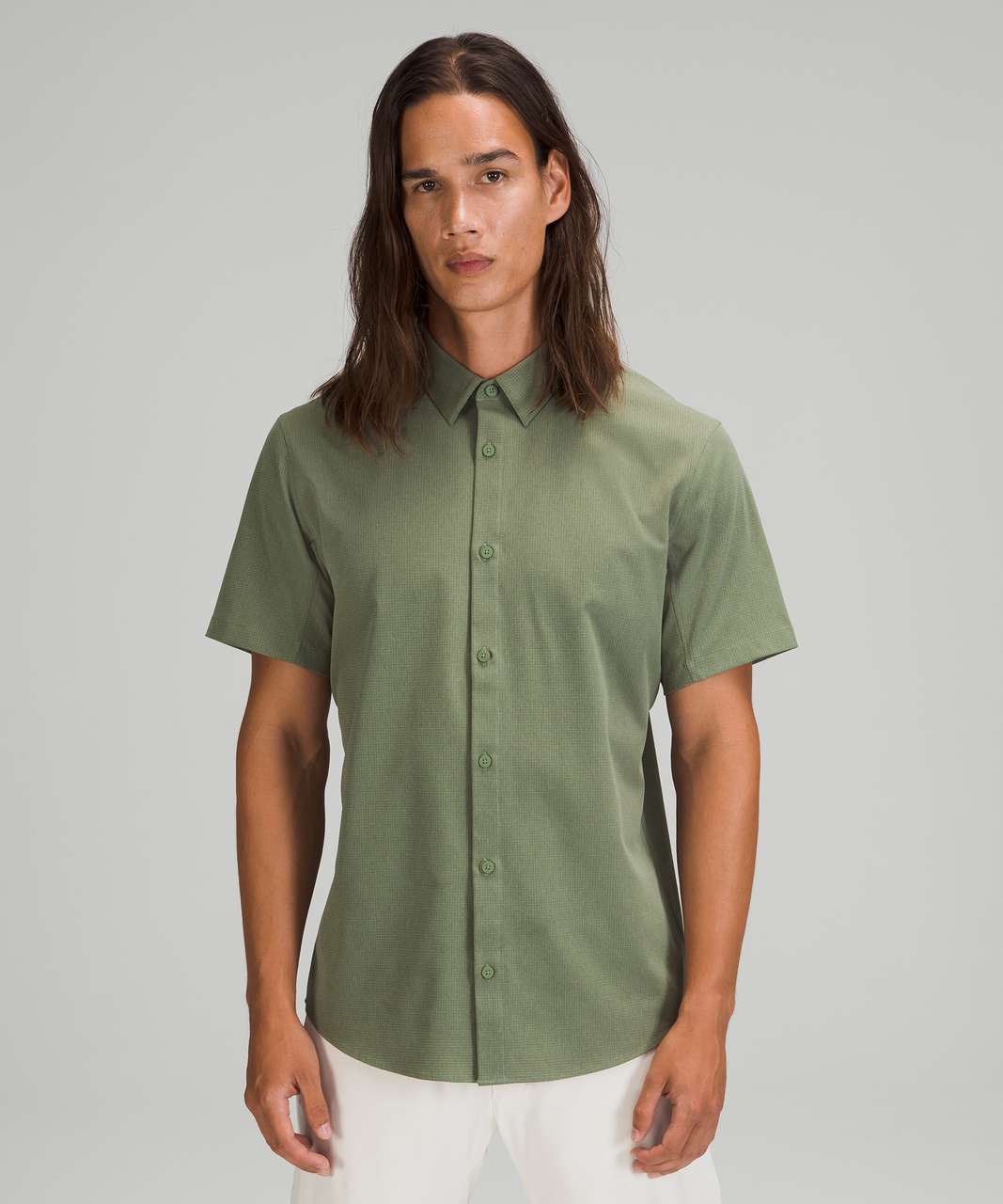 Lululemon Airing Easy Short Sleeve Shirt *Ventlight™ Mesh - Green Twill