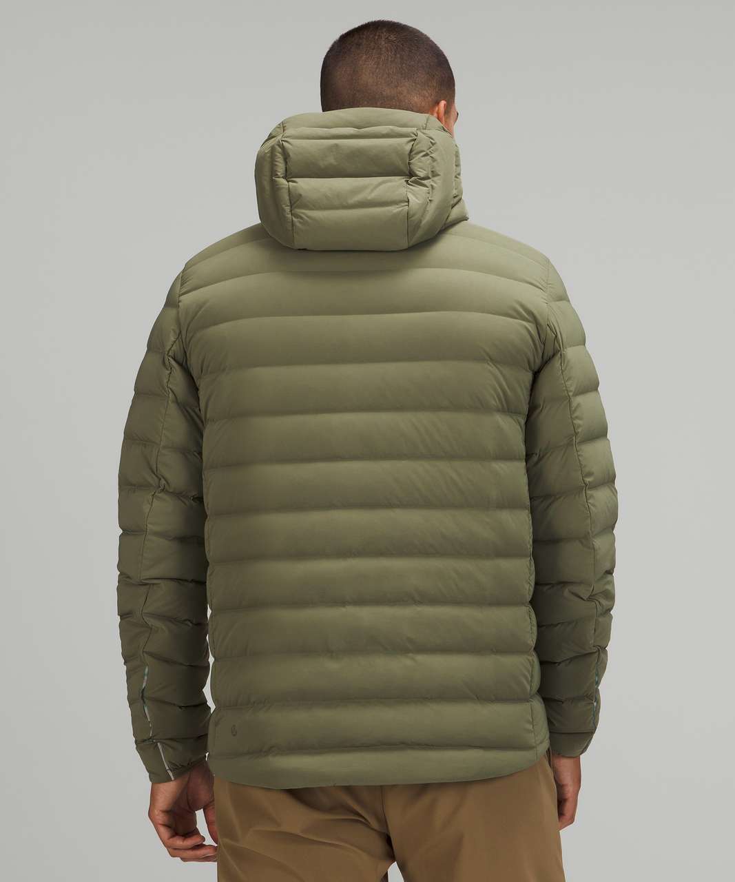 Lululemon Navigation Stretch Down Hoodie - Medium Olive - lulu fanatics