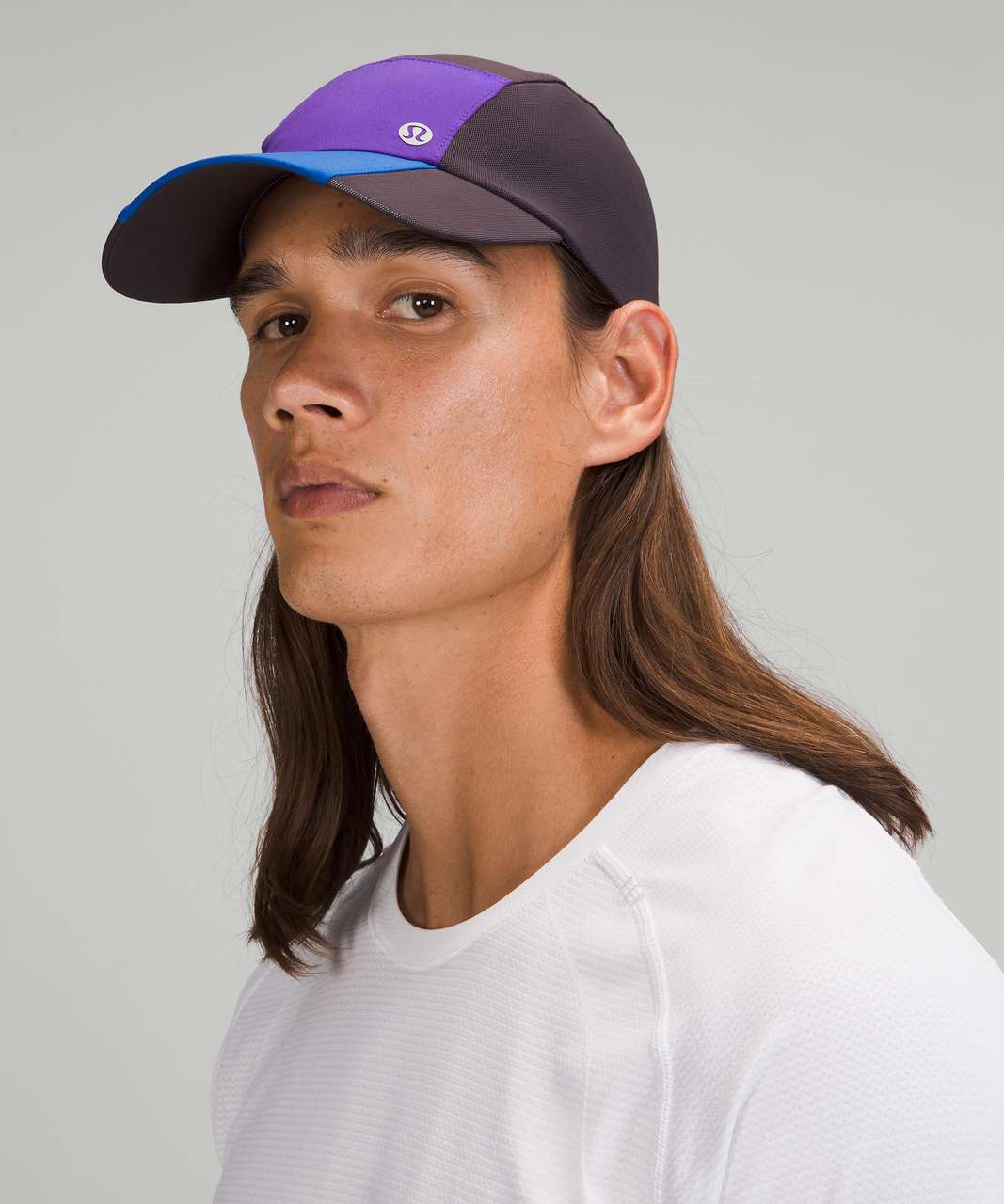 Lululemon Fast and Free Mens Run Hat Elite - Black Granite / Symphony Blue  / Petrol Purple - lulu fanatics