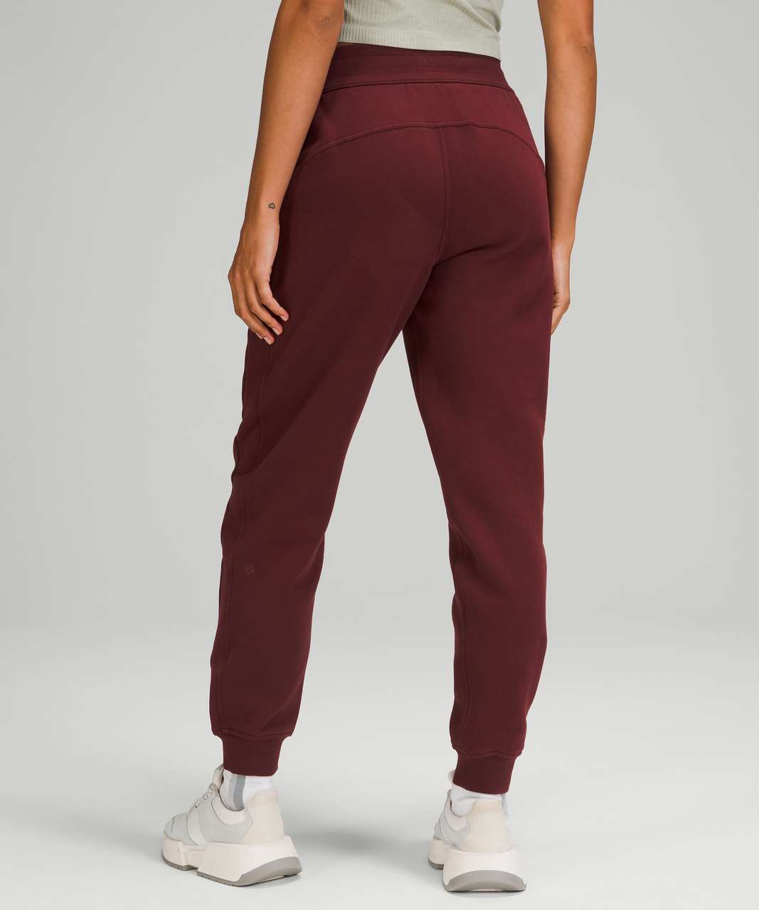 Dark Burgundy Mid Rise Joggers