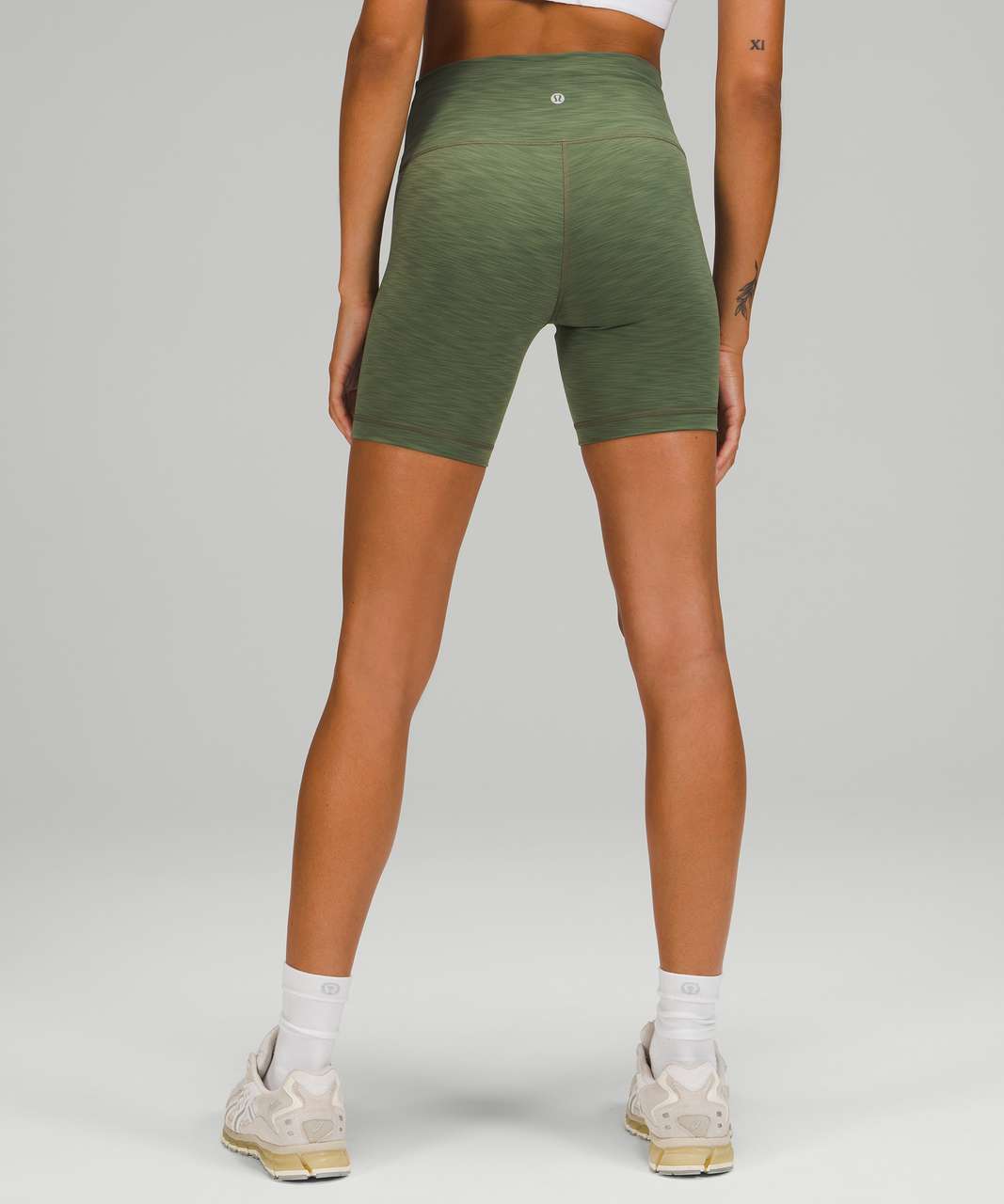 Lululemon Wunder Train High-Rise Short 6" - Heathered Green Twill