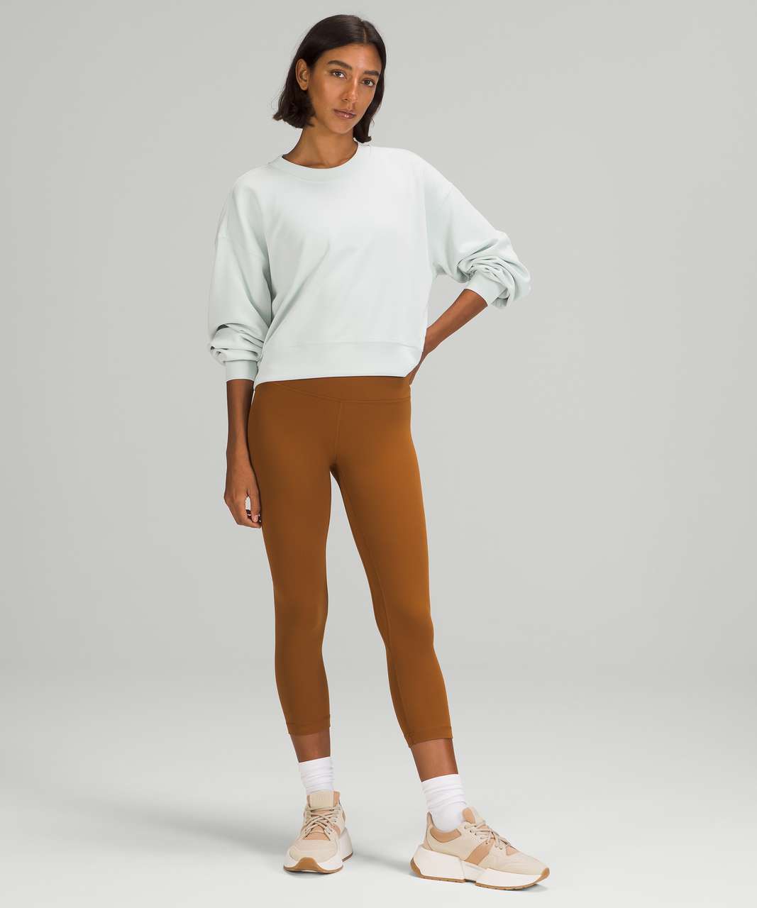 lululemon Australia and New Zealand - Your favourite layer, now cropped.  Post-practice comfort perfected with the Perfectly Oversized Cropped Crew,  in soft, textured cotton-blend fabric and a relaxed fit. ⁠Also available in