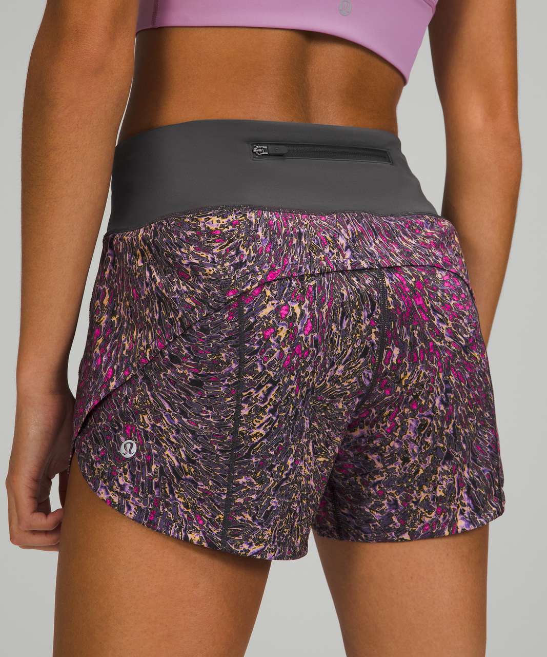 Lululemon Speed Up Mid-Rise Lined Short 4 - Diamond Dye Pitch Grey  Graphite Grey / Graphite Grey - lulu fanatics