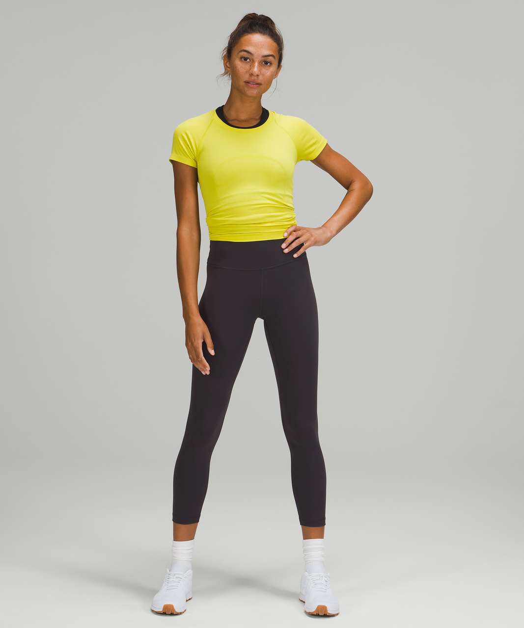 Lululemon Everlux™ and Mesh High-Rise Crop 23 - Black - lulu fanatics