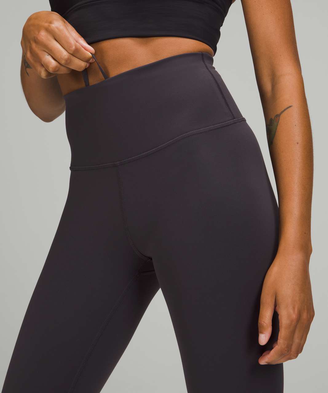 Lululemon Wunder Train High-Rise Crop 23 - Black Granite - lulu