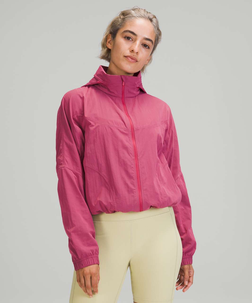 LULULEMON Womens Lightweight Water Resistant Cropped Jacket Coat Hot Pink  Size 4