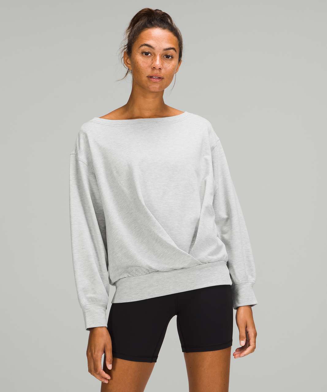 Lululemon Pleated Modal Fleece Pullover - Heathered Core Ultra Light Grey