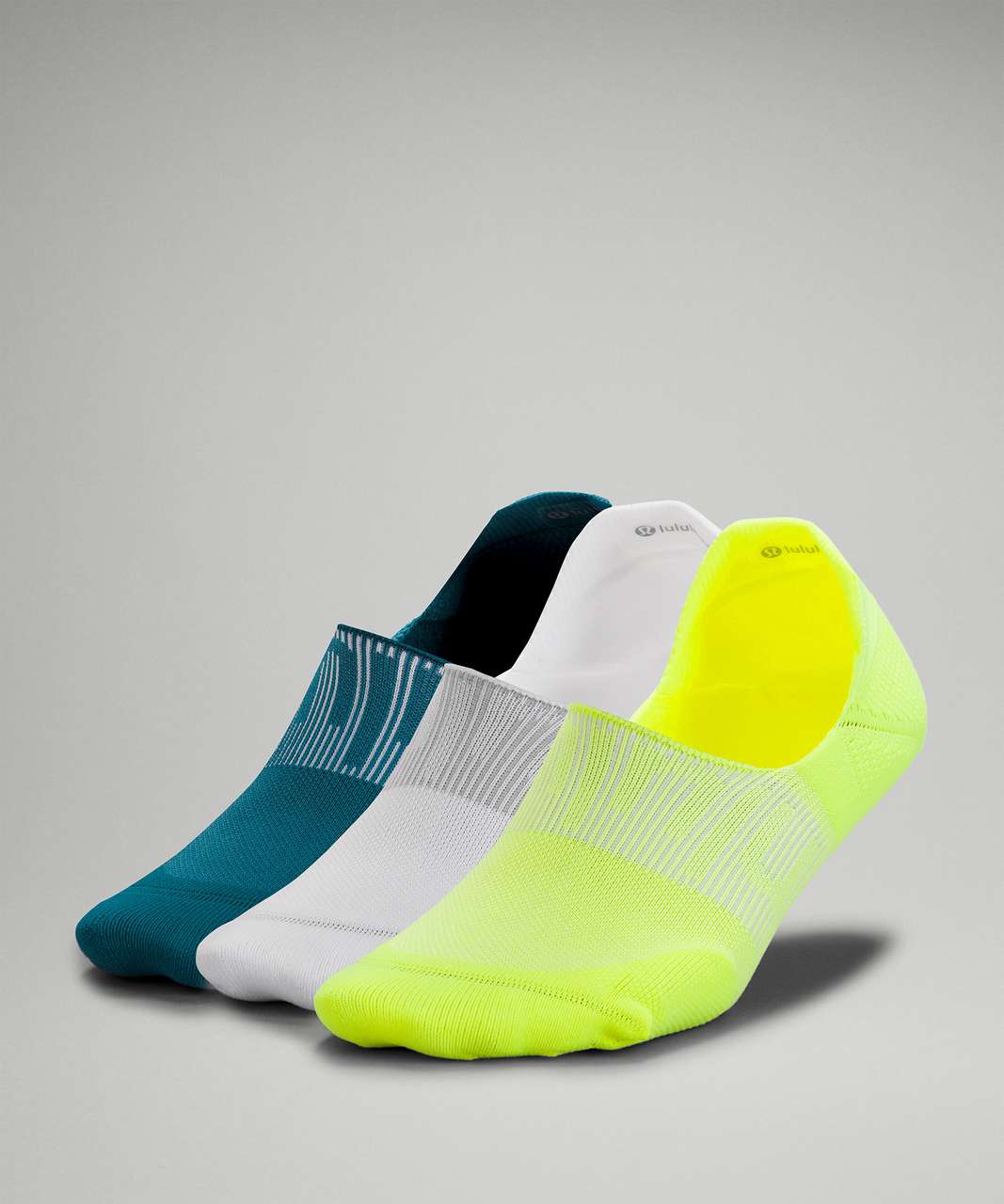 Lululemon Power Stride No-Show Sock with Active Grip *3 Pack - Highlight Yellow / White / Capture Blue