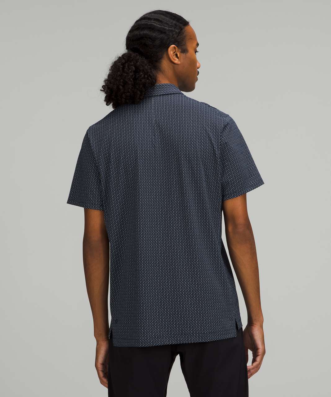 Lululemon Snap Front Performance Short Sleeve Polo - Systematic White Opal True Navy
