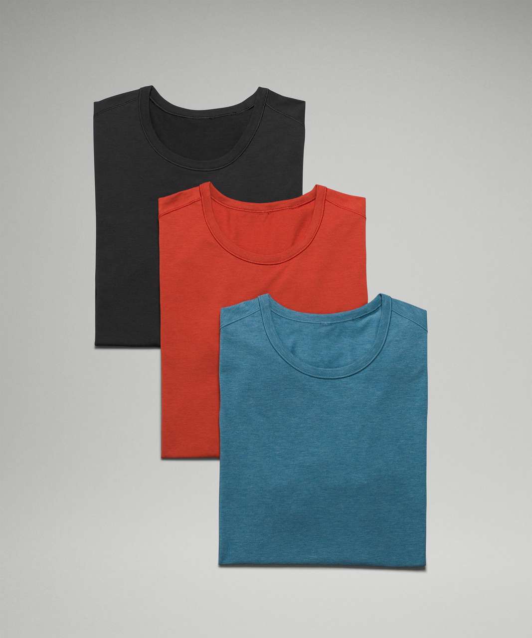 Lululemon 5 Year Basic Tee *3 Pack - Heathered Capture Blue / Aztec Brick / Black