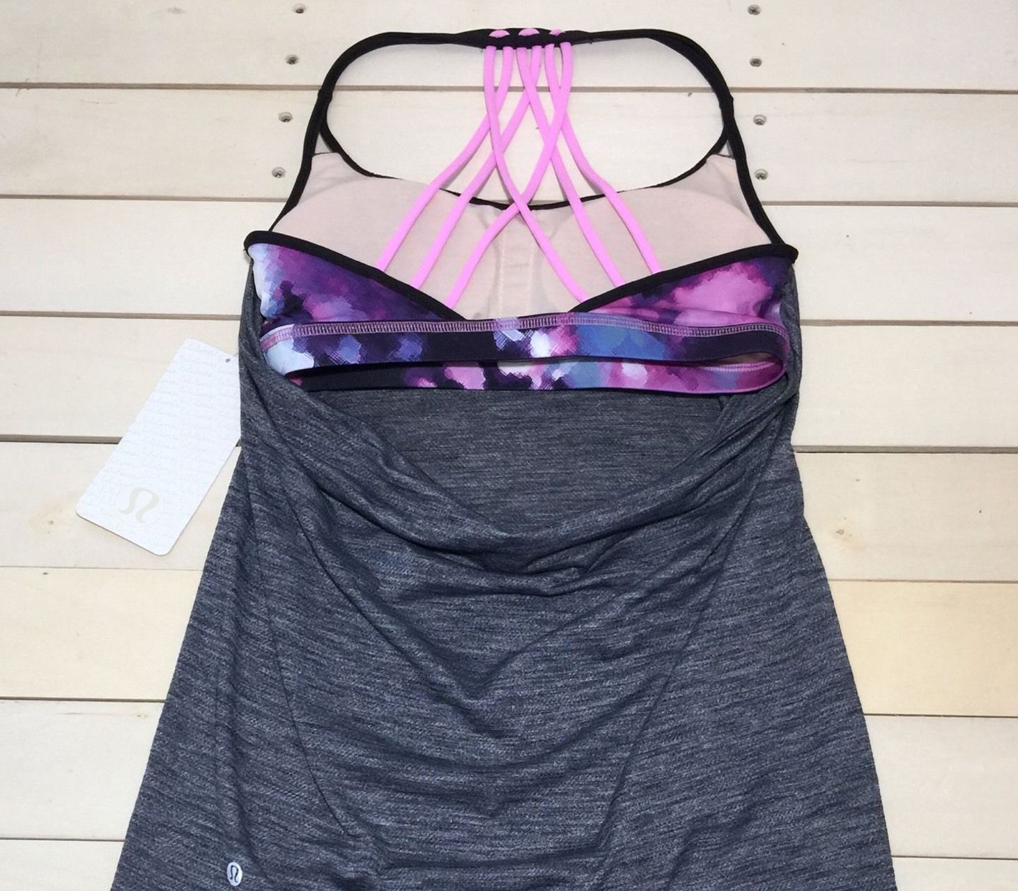 Lululemon Lighten Up Tank - Tiger Space Dye Dark Slate / Blooming Pixie Multi / Black