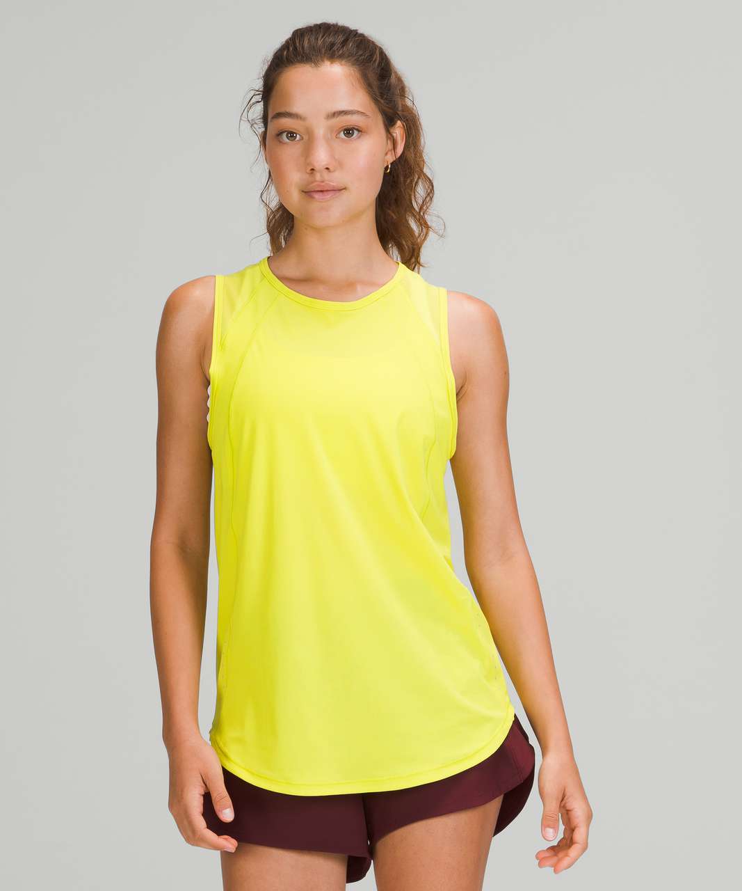 Lululemon lab Asymmetrical Long Sleeve Bodysuit - Disrupt Grid Emboss Yellow  Serpentine - lulu fanatics