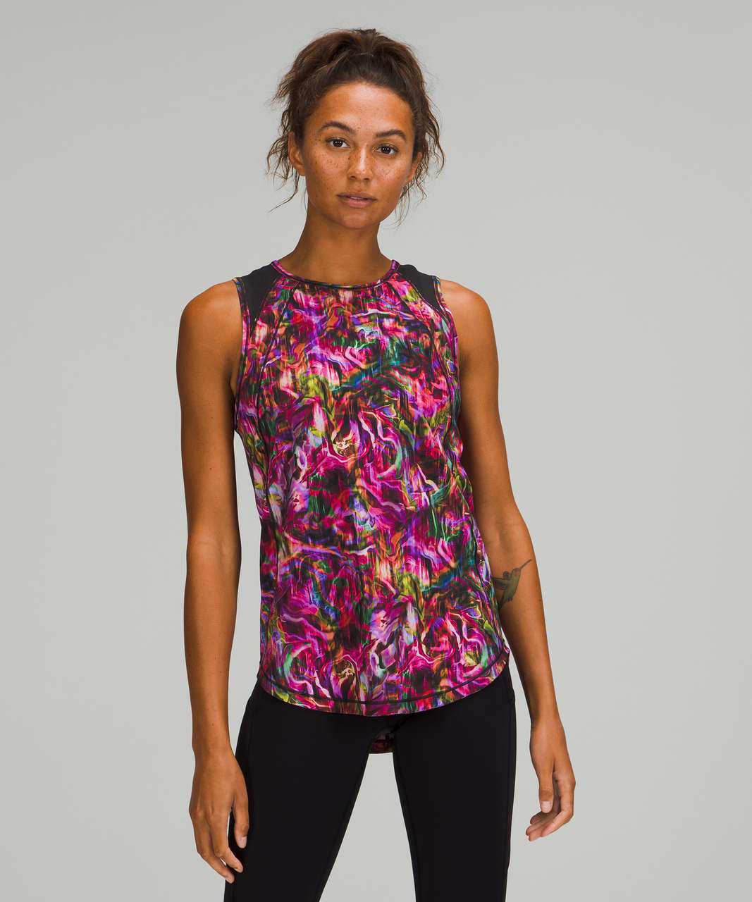 Lululemon Sculpt Tank Top - Hyper Flow Pink Multi / Black