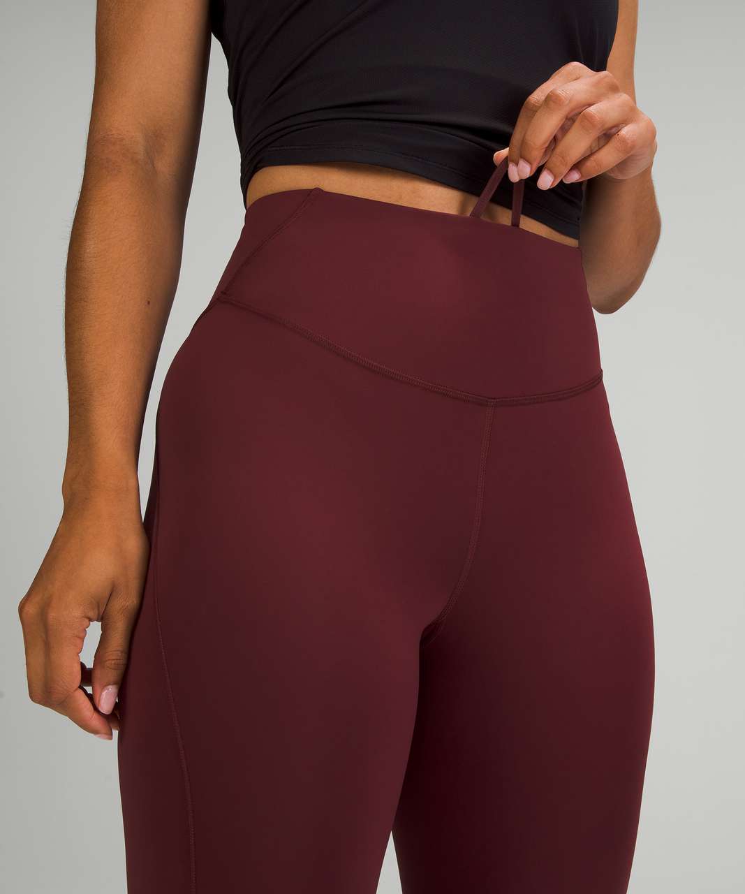 Lululemon Brushed Softstreme Split-Hem High-Rise Pant - Red Merlot - lulu  fanatics