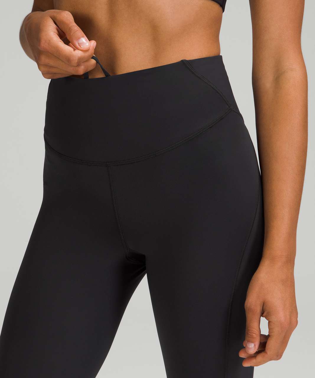 Black Lululemon Leggings With Logo On Calf