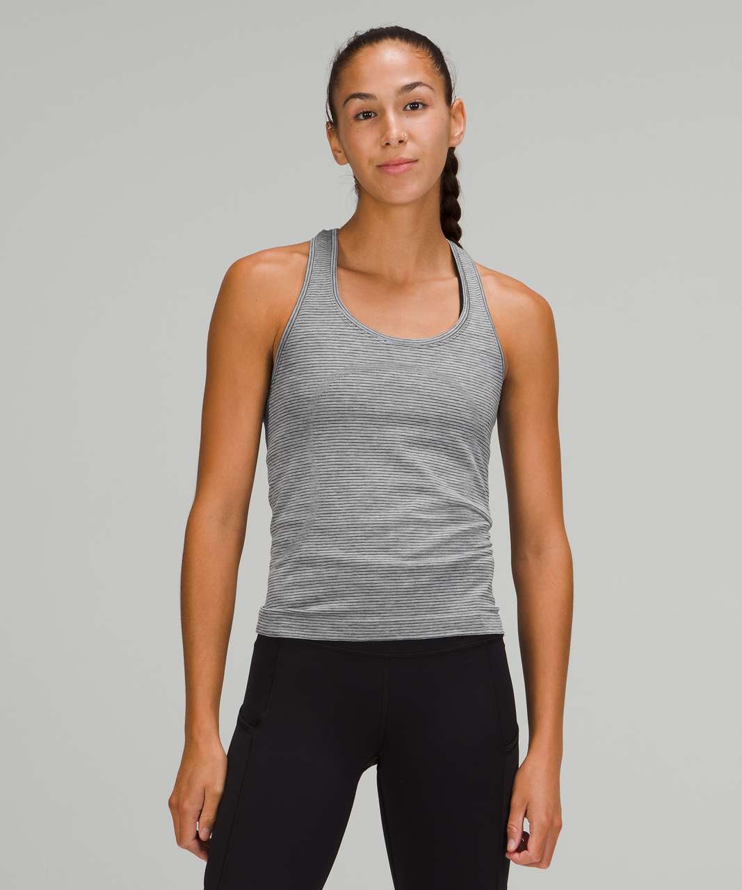 Lululemon Swiftly Tech Racerback Tank Top 2.0 *Race Length - Tetra Stripe Asphalt Grey / Black / Alpine White / Rhino Grey