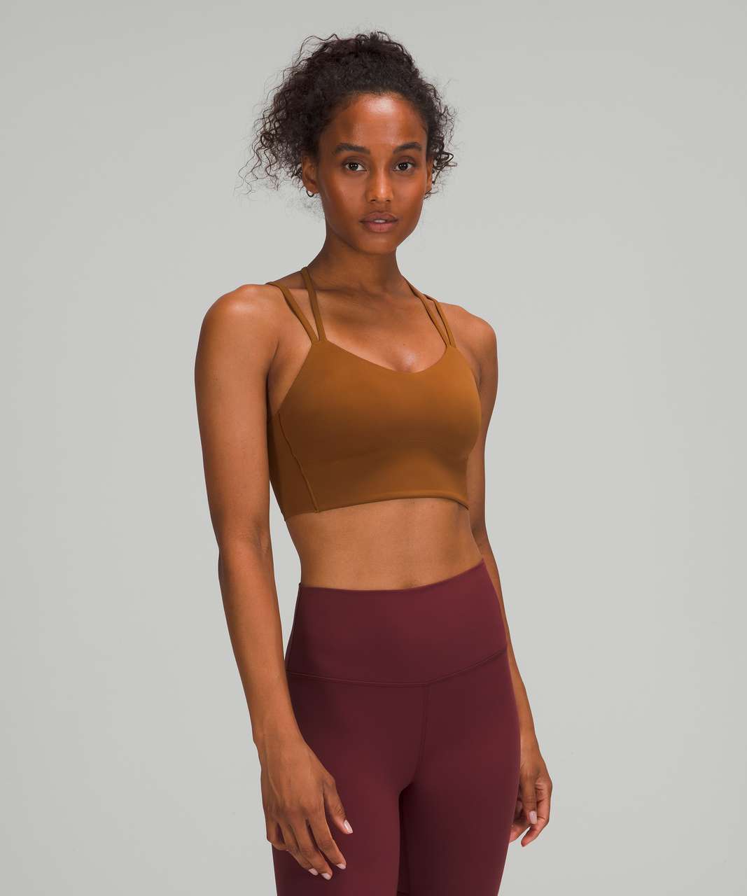 Lululemon like a cloud longline bra Sz 4 D/DD Roasted Brown