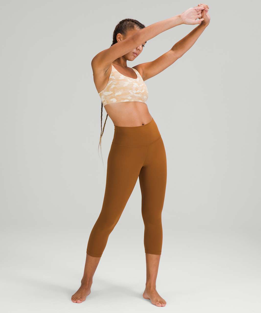 Lululemon In Alignment Straight Strap Bra *Light Support, C/D Cup - Heritage  365 Camo Mini Pecan Tan Multi - lulu fanatics