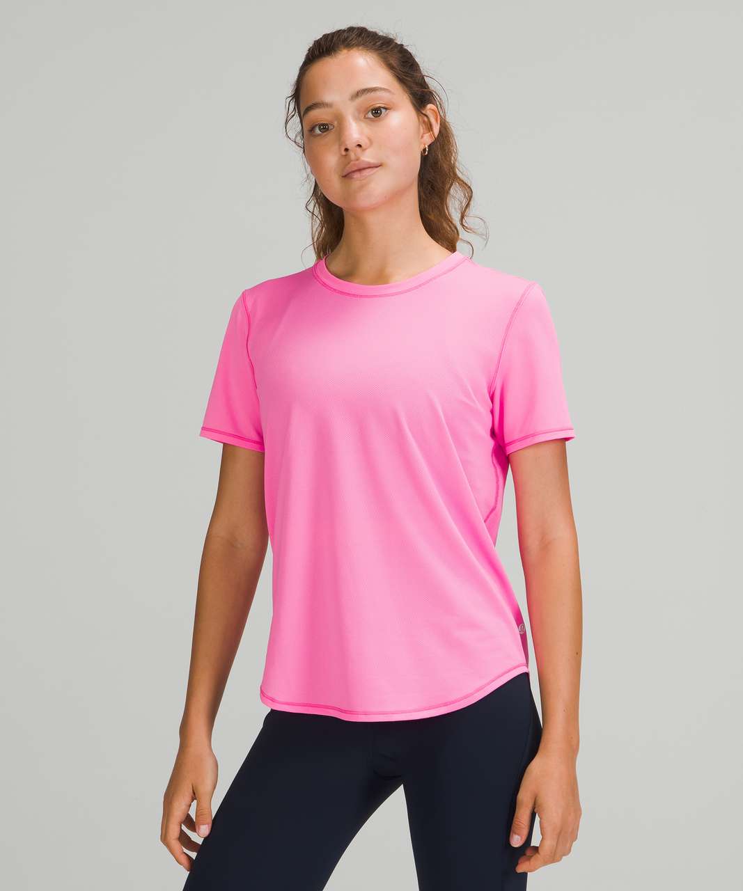 Lululemon High Neck Running and Training T-Shirt - Pow Pink Light