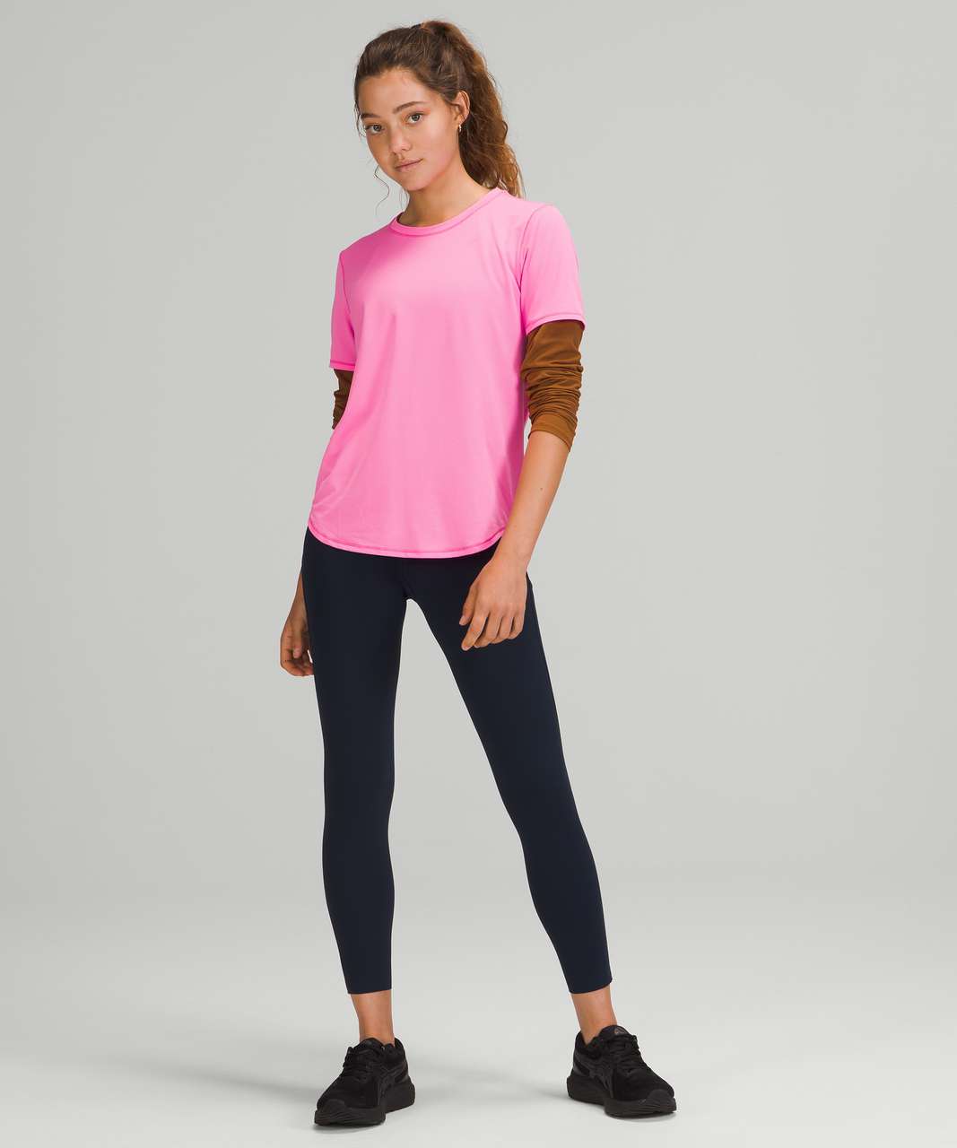 Lululemon High Neck Running and Training T-Shirt - Pow Pink Light