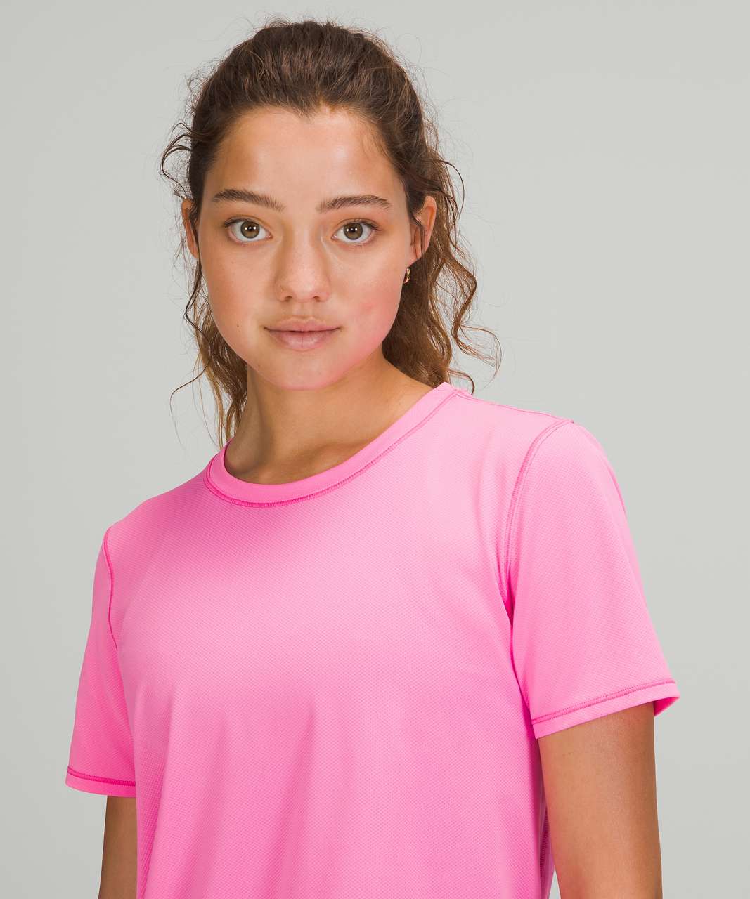 Lululemon High Neck Running and Training T-Shirt - Pow Pink Light