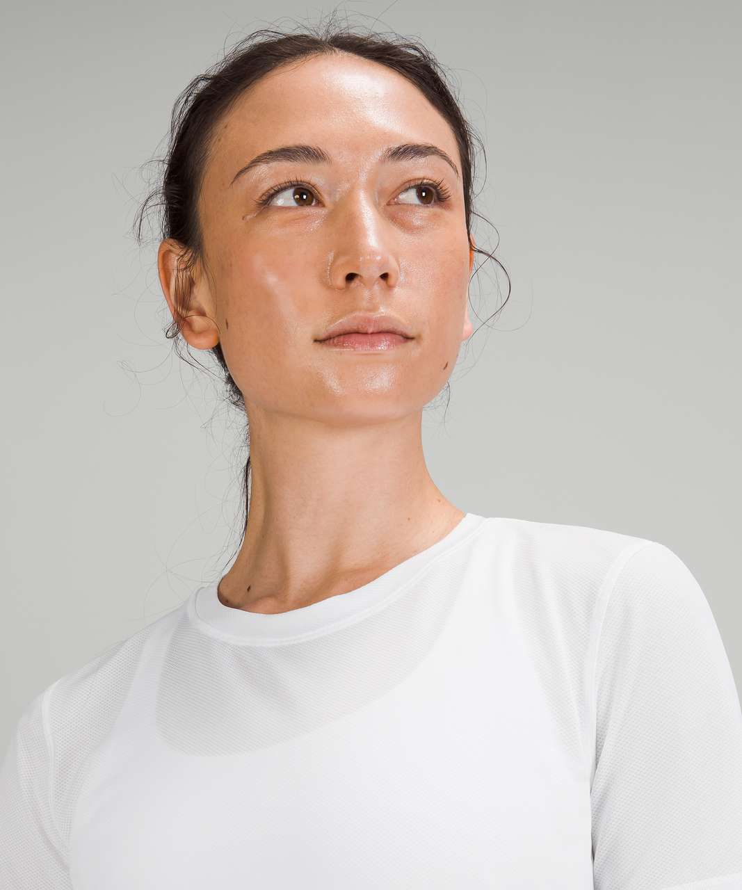 Lululemon High Neck Running and Training T-Shirt - White - lulu fanatics