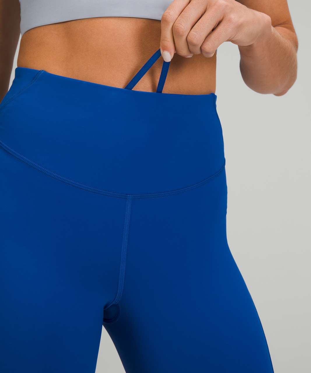 Workout fit All Powered Up Bra and Base Pace High-Rise Short 8 both in Blue  Nile : r/lululemon