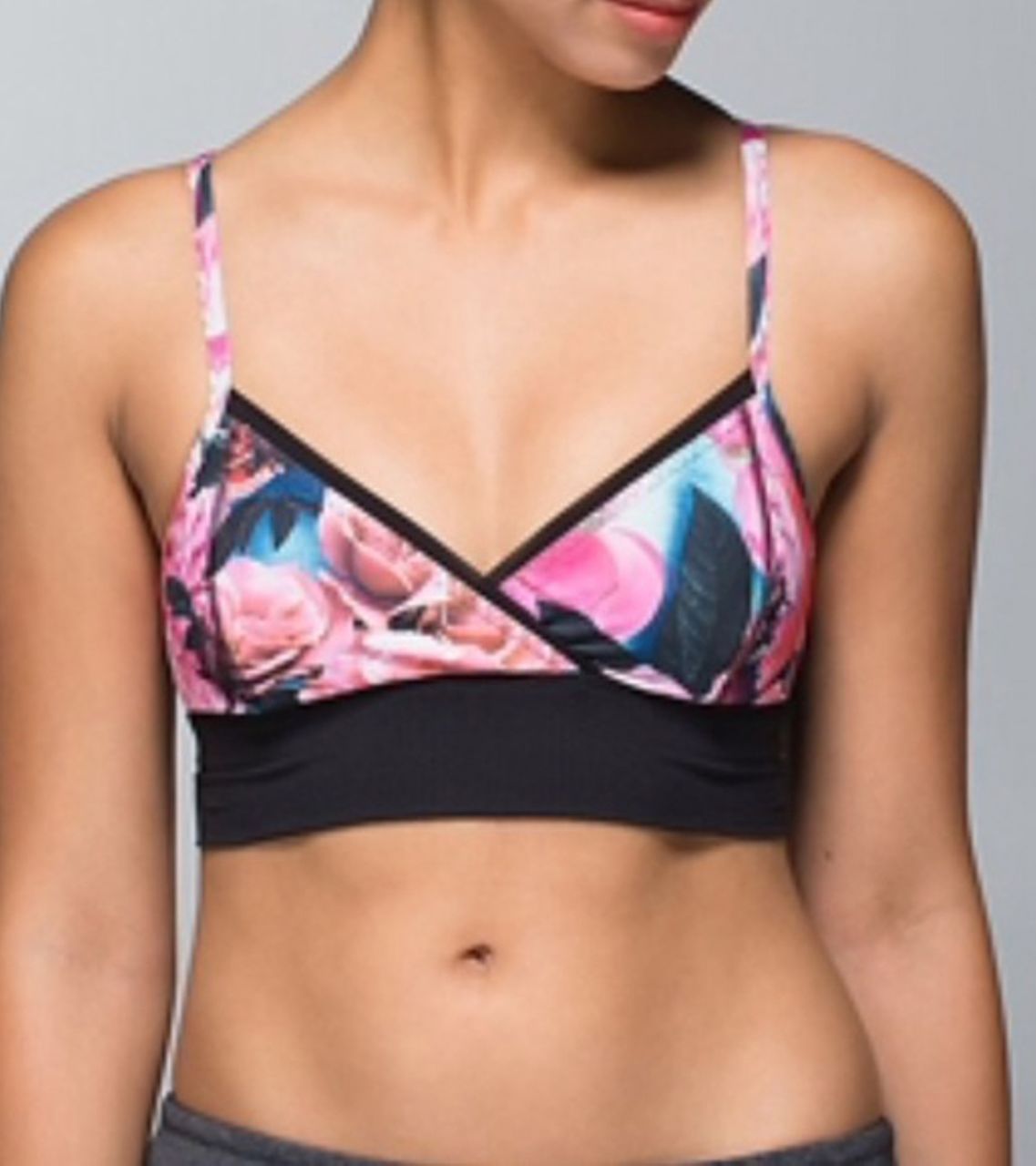 Lululemon Ujjayi Bra - Secret Garden / Black - lulu fanatics