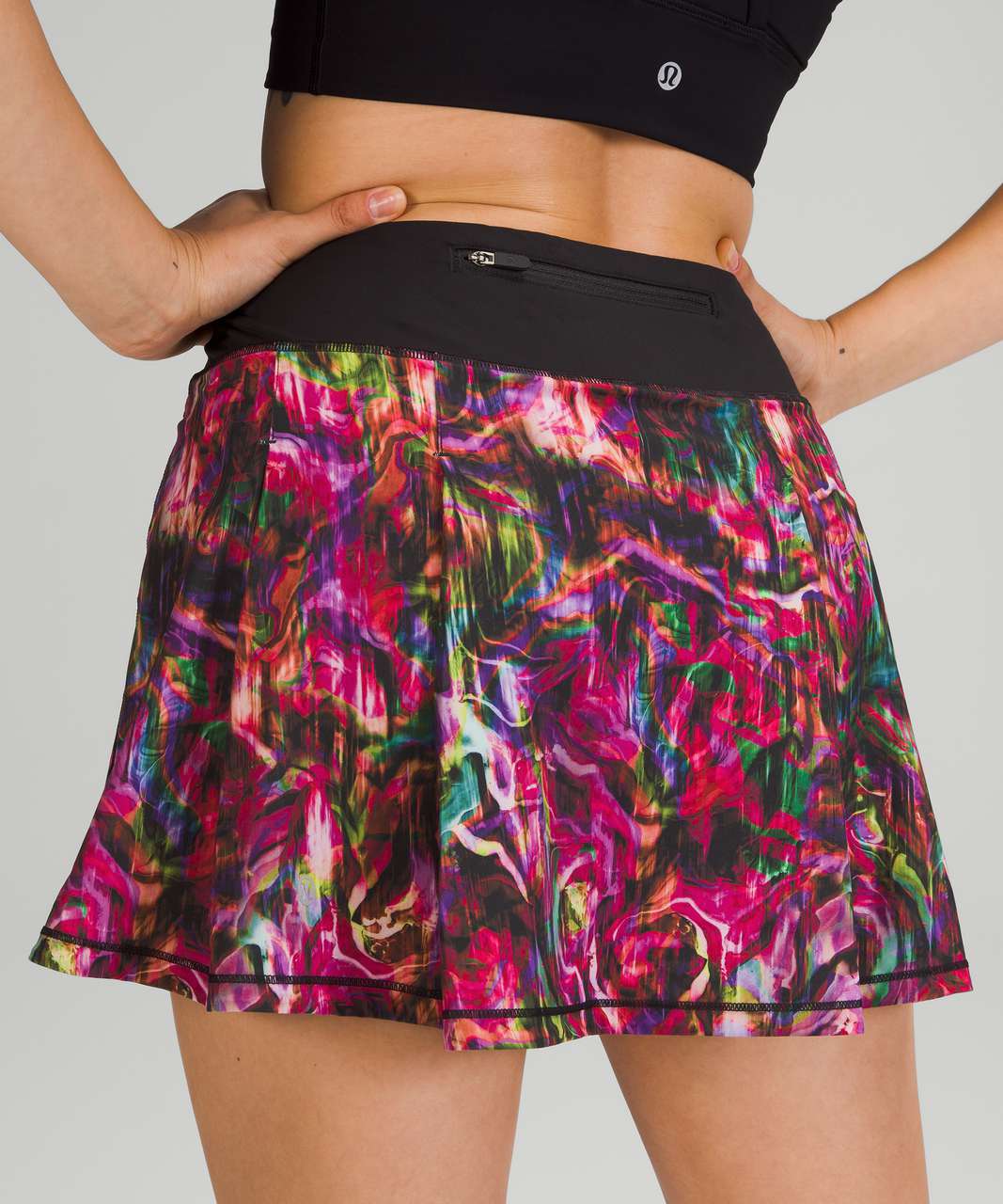 Lululemon Pace Rival Mid-Rise Skirt *Tall - Hyper Flow Pink Multi / Black