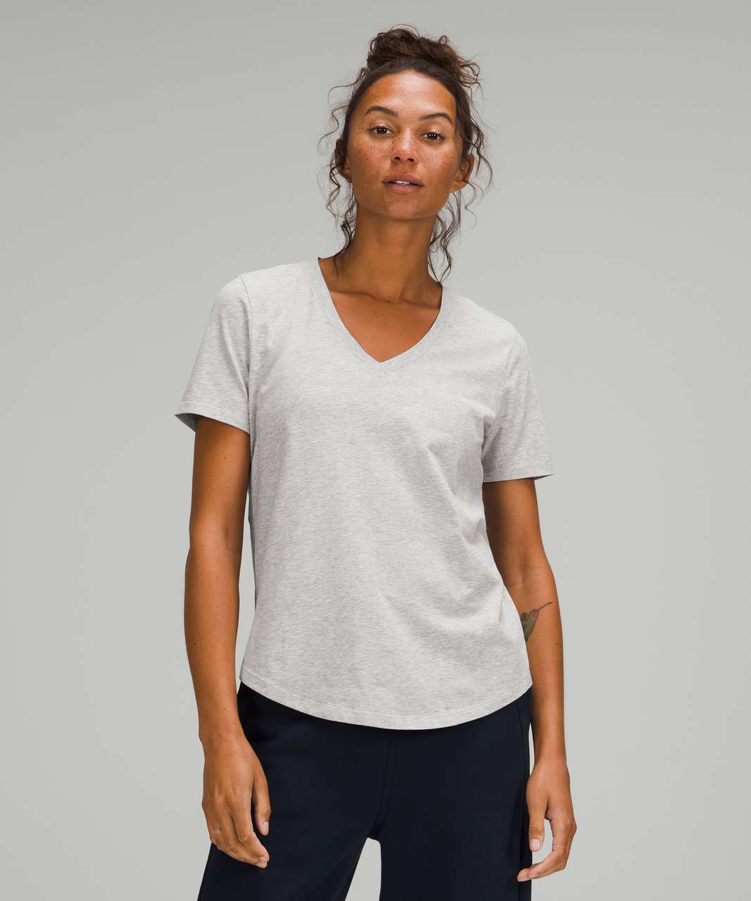 Lululemon Love Tee Short Sleeve V-Neck T-Shirt - Heathered Core 