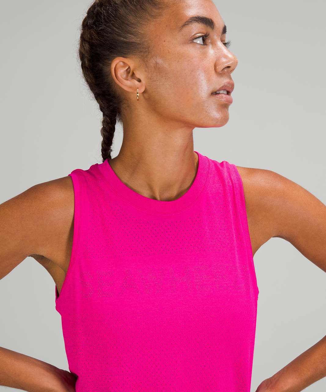 Lululemon SeaWheeze Swiftly Breathe Cropped Tank Top - Highlight Purple / Raspberry Glo Light